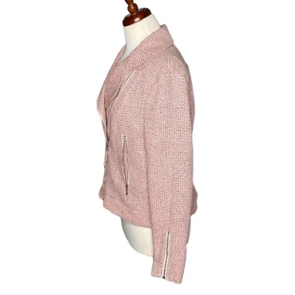 MNG Collection Pink/Black Asymmetrical Zip Jacket Women’s XL. EUC - Picture 2 of 9